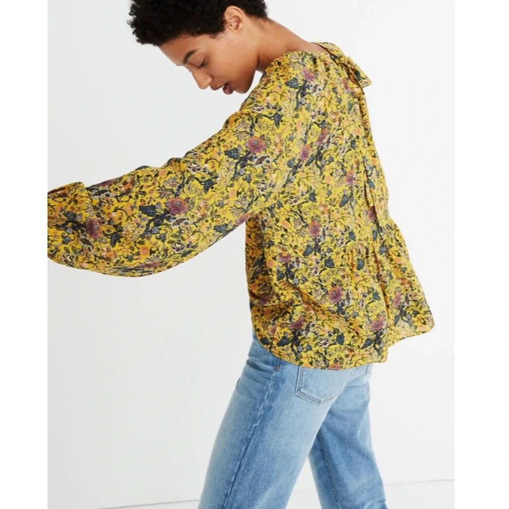 Madewell x Karen Walker Silk Print Gennaker Top - Picture 4 of 15